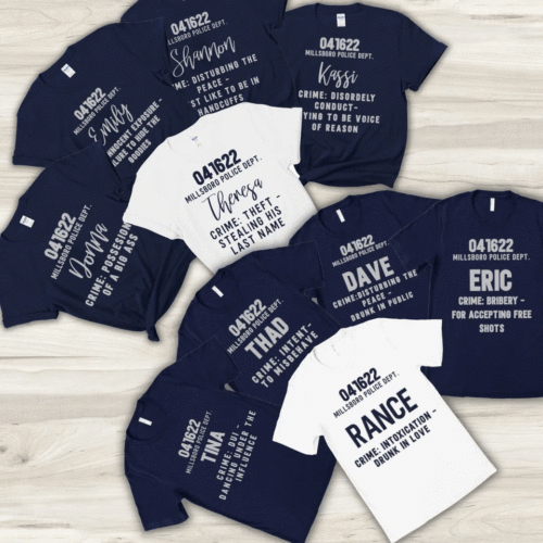 Custom Bridal Party Crime Shirts