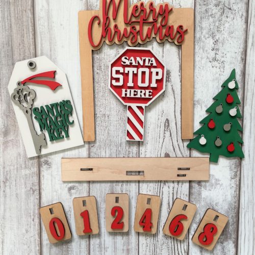 Santa Stop Here Count Down DIY KIT(wagon & bench)